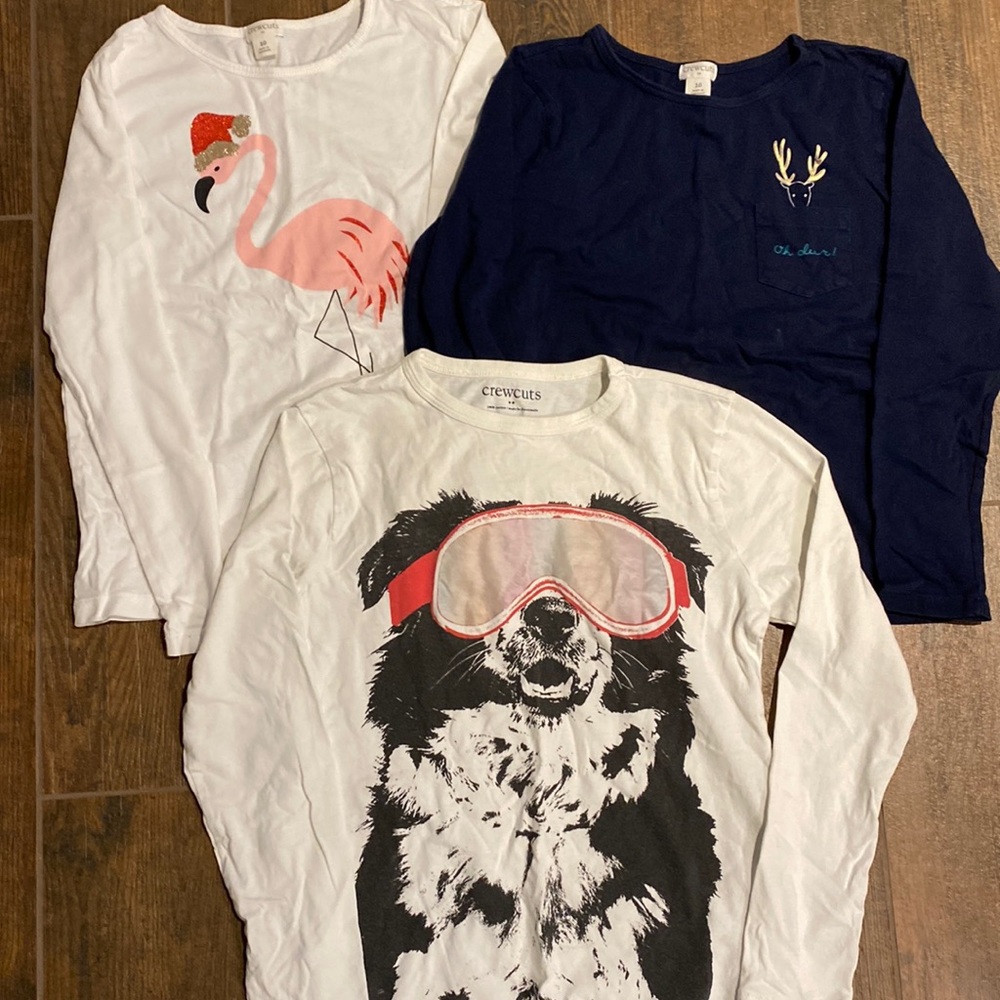 Bundle of 3 size 10 crew cuts winter theme long sleeve Tshirts